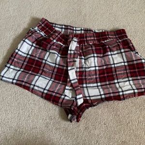 Plaid pajama shorts